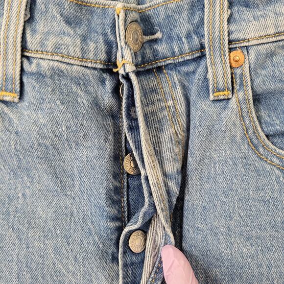 LEVIS 501 Baggy Button Fly Boyfriend Jeans Womens 2 29x26 Faded Stonewash - Picture 3 of 16